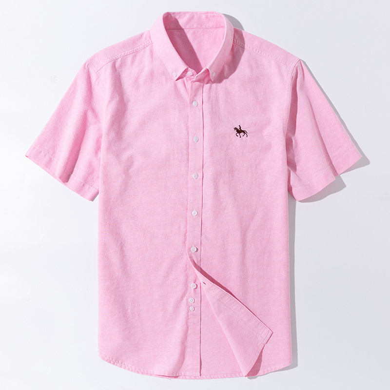 Summer Short Sleeve Turndown Collar Regular Fit Oxford Fabric  Excellent Comfortable  Business Men Casual Shirts